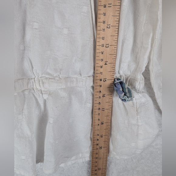 Anthropologie White Peasant Blouse with Multicolor Embroidery - Picture 3 of 8